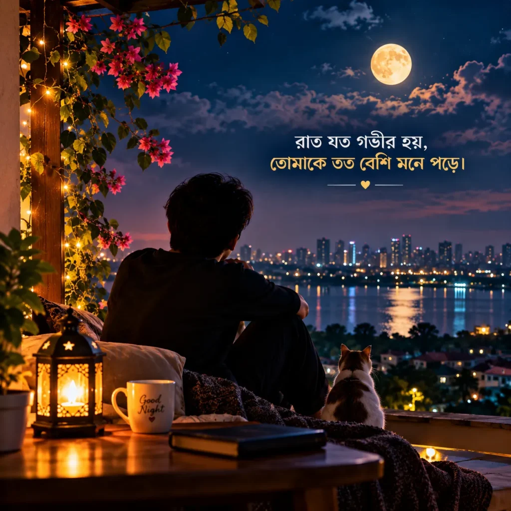 রাত নিয়ে রোমান্টিক ও কষ্টের স্ট্যাটাস